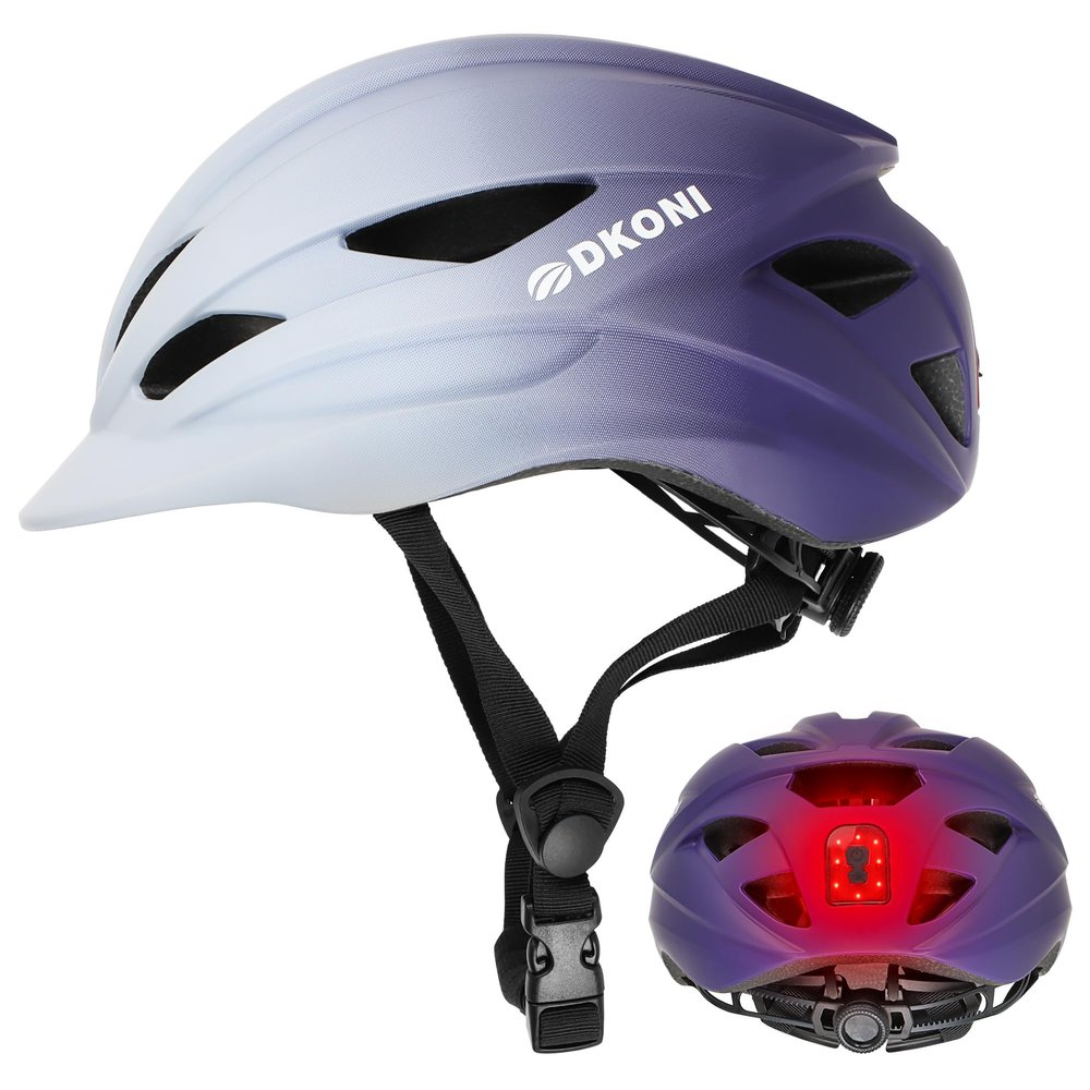 Bike Helmet Adult Urban:Bicycle Helmet for Men Women with USB Charge Detachable Taillight Helmets for Commuter Cycling Scooters
