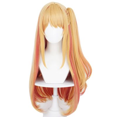 XiongXiongLe Long Straight Blonde Orange Wig for Women Cosplay Anime Hair Replacement Wigs Adult Cos Anime Game Party Festival Halloween Christmas
