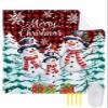 Beach Blanket, Merry Christmas Xmas Tree Snowman Red Black Plaid Beach Mat 108"x84" Large Picnic Blanket,Sandproof Waterproof Outdoor Beach Blankets for Travel Camping Hiking Beach Vacation view 1