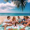 Beach Blanket, Merry Christmas Xmas Tree Snowman Red Black Plaid Beach Mat 108"x84" Large Picnic Blanket,Sandproof Waterproof Outdoor Beach Blankets for Travel Camping Hiking Beach Vacation view 3