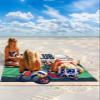 Beach Blanket, GOLF CLUB Ball Sports Theme Cartoon Golf Cart Pattern Beach Mat 95"x80" Large Picnic Blanket,Sandproof Waterproof Outdoor Beach Blankets for Travel Camping Hiking Beach Vacation view 2