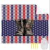 Beach Blanket, Independence Day Classic Boots And Stars On Red Blue Stripes Beach Mat 83"x79" Large Picnic Blanket,Sandproof Waterproof Outdoor Beach Blankets for Travel Camping Hiking Beach Vacation view 1