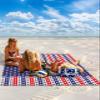 Beach Blanket, Independence Day Classic Boots And Stars On Red Blue Stripes Beach Mat 83"x79" Large Picnic Blanket,Sandproof Waterproof Outdoor Beach Blankets for Travel Camping Hiking Beach Vacation view 2