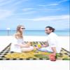 Beach Blanket, Summer Lemon Tree Gnome Black and White Plaid Buffalo Beach Mat 83"x79" Large Picnic Blanket,Sandproof Waterproof Outdoor Beach Blankets for Travel Camping Hiking Beach Vacation view 4