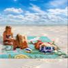 Beach Blanket, Japanese Retro Crane Pine and Cherry Blossoms Beach Mat 83"x79" Large Picnic Blanket,Sandproof Waterproof Outdoor Beach Blankets for Travel Camping Hiking Beach Vacation view 2