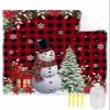 Beach Blanket, Happy Christmas Snowman Snowflake on Red and Black Buffalo Check Beach Mat 83"x79" Large Picnic Blanket,Sandproof Waterproof Outdoor Beach Blankets for Travel Camping Hiking view 1