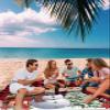 Beach Blanket, Happy Christmas Snowman Snowflake on Red and Black Buffalo Check Beach Mat 83"x79" Large Picnic Blanket,Sandproof Waterproof Outdoor Beach Blankets for Travel Camping Hiking view 3