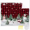 Beach Blanket, Christmas Snowman Xmas Tree Red Black Buffalo Plaid Beach Mat 108"x84" Large Picnic Blanket,Sandproof Waterproof Outdoor Beach Blankets for Travel Camping Hiking Beach Vacation view 1