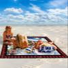 Beach Blanket, Christmas Cute Snowman with Red Bird Black Buffalo Plaid Beach Mat 83"x79" Large Picnic Blanket,Sandproof Waterproof Outdoor Beach Blankets for Travel Camping Hiking Beach Vacation view 2