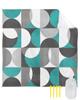 Beach Blanket, Retro Middle Ages Abstract Geometic Teal Gray Pattern Beach Mat 95"x80" Large Picnic Blanket,Sandproof Waterproof Outdoor Beach Blankets for Travel Camping Hiking Beach Vacation view 1
