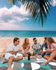 Beach Blanket, Retro Middle Ages Abstract Geometic Teal Gray Pattern Beach Mat 95"x80" Large Picnic Blanket,Sandproof Waterproof Outdoor Beach Blankets for Travel Camping Hiking Beach Vacation view 3