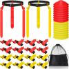 Wettarn 16 Players 10/16 Player Flag Football Belts Adjustable Flag Football Set with Cones Bag for Youth Adults Kids Training Sport (Red,Yellow) view 1