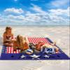 Beach Blanket, Independence Day Boots Stars On Stars And Stripes Freedom Beach Mat 83"x79" Large Picnic Blanket,Sandproof Waterproof Outdoor Beach Blankets for Travel Camping Hiking Beach Vacation view 2