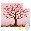 Beach Blanket, Romantic Red Pink Love Heart Tree Valentine's Day Beach Mat 83"x79" Large Picnic Blanket,Sandproof Waterproof Outdoor Beach Blankets for Travel Camping Hiking Beach Vacation view 1