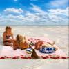 Beach Blanket, Romantic Red Pink Love Heart Tree Valentine's Day Beach Mat 83"x79" Large Picnic Blanket,Sandproof Waterproof Outdoor Beach Blankets for Travel Camping Hiking Beach Vacation view 2