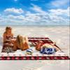Beach Blanket, Christmas Snowman Xmas Plaid Tree Red Buffalo Plaid Beach Mat 108"x84" Large Picnic Blanket,Sandproof Waterproof Outdoor Beach Blankets for Travel Camping Hiking Beach Vacation view 2
