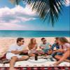 Beach Blanket, Christmas Snowman Xmas Plaid Tree Red Buffalo Plaid Beach Mat 108"x84" Large Picnic Blanket,Sandproof Waterproof Outdoor Beach Blankets for Travel Camping Hiking Beach Vacation view 3