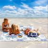 Beach Blanket, Watercolor Hydrangea Spring Summer Flowers Floral Beach Mat 83"x79" Large Picnic Blanket,Sandproof Waterproof Outdoor Beach Blankets for Travel Camping Hiking Beach Vacation view 2