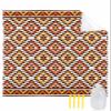 Beach Blanket, Vintage Geometric American Tribal Pattern Brown Texture Beach Mat 118"x108" Large Picnic Blanket,Sandproof Waterproof Outdoor Beach Blankets for Travel Camping Hiking Beach Vacation view 1