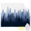 Beach Blanket, Forest Tree Silhouette Bluish Violet Abstract Gradient Beach Mat 108"x84" Large Picnic Blanket,Sandproof Waterproof Outdoor Beach Blankets for Travel Camping Hiking Beach Vacation