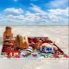 Beach Blanket, Christmas Gnome Xmas Tree Red Black Buffalo Plaid Beach Mat 83"x79" Large Picnic Blanket,Sandproof Waterproof Outdoor Beach Blankets for Travel Camping Hiking Beach Vacation view 2