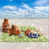 Beach Blanket, Sunflower Flowers Pattern Green Beach Mat 83"x79" Large Picnic Blanket,Sandproof Waterproof Outdoor Beach Blankets for Travel Camping Hiking Beach Vacation view 2