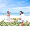 Beach Blanket, Sunflower Flowers Pattern Green Beach Mat 83"x79" Large Picnic Blanket,Sandproof Waterproof Outdoor Beach Blankets for Travel Camping Hiking Beach Vacation view 4