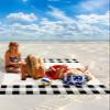 Beach Blanket, Love Valentines Red Heart Black White Buffalo Plaid Linen Beach Mat 83"x79" Large Picnic Blanket,Sandproof Waterproof Outdoor Beach Blankets for Travel Camping Hiking Beach Vacation view 2