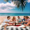 Beach Blanket, Love Valentines Red Heart Black White Buffalo Plaid Linen Beach Mat 83"x79" Large Picnic Blanket,Sandproof Waterproof Outdoor Beach Blankets for Travel Camping Hiking Beach Vacation view 3