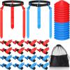 Wettarn 16 Players 10/16 Player Flag Football Belts Adjustable Flag Football Set with Cones Bag for Youth Adults Kids Training Sport (Red,Blue) view 1