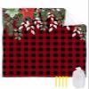 Beach Blanket, Christmas Poinsettia Pine Cone Red Buffalo Plaid Beach Mat 95"x80" Large Picnic Blanket,Sandproof Waterproof Outdoor Beach Blankets for Travel Camping Hiking Beach Vacation view 1