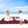 Beach Blanket, Christmas Poinsettia Pine Cone Red Buffalo Plaid Beach Mat 95"x80" Large Picnic Blanket,Sandproof Waterproof Outdoor Beach Blankets for Travel Camping Hiking Beach Vacation view 4