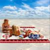 Beach Blanket, Valentine's Day Be Mine Love Romantic Heart Red Black Plaid Beach Mat 95"x80" Large Picnic Blanket,Sandproof Waterproof Outdoor Beach Blankets for Travel Camping Hiking Beach Vacation view 2