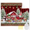 Beach Blanket, Christmas Gnome Truck Xmas Tree Farmhouse Red Plaid Beach Mat 83"x79" Large Picnic Blanket,Sandproof Waterproof Outdoor Beach Blankets for Travel Camping Hiking Beach Vacation view 1