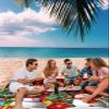 Beach Blanket, Christmas Cute Snowman Xmas Tree Red Black Buffalo Plaid Beach Mat 83"x79" Large Picnic Blanket,Sandproof Waterproof Outdoor Beach Blankets for Travel Camping Hiking Beach Vacation view 3