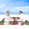 Beach Blanket, Christmas Cute Snowman Xmas Tree Red Black Buffalo Plaid Beach Mat 83"x79" Large Picnic Blanket,Sandproof Waterproof Outdoor Beach Blankets for Travel Camping Hiking Beach Vacation view 4