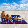 Beach Blanket, Independence Day Shining Stars Fireworks And Stripes Beach Mat 83"x79" Large Picnic Blanket,Sandproof Waterproof Outdoor Beach Blankets for Travel Camping Hiking Beach Vacation view 2