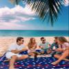 Beach Blanket, Independence Day Shining Stars Fireworks And Stripes Beach Mat 83"x79" Large Picnic Blanket,Sandproof Waterproof Outdoor Beach Blankets for Travel Camping Hiking Beach Vacation view 3