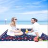 Beach Blanket, Independence Day Shining Stars Fireworks And Stripes Beach Mat 83"x79" Large Picnic Blanket,Sandproof Waterproof Outdoor Beach Blankets for Travel Camping Hiking Beach Vacation view 4