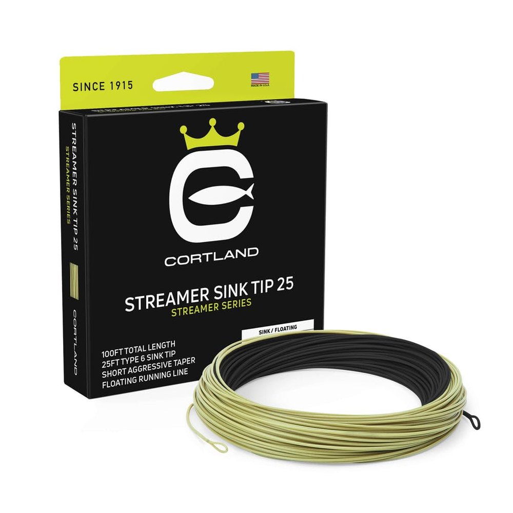 Cortland Streamer Sink Tip 25 Fly Line, Black/Sage 100ft, WFS/F 300