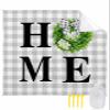 Beach Blanket, HOME Rustic Vintage Green Wreath Boxwood Gray Plaid Beach Mat 83"x79" Large Picnic Blanket,Sandproof Waterproof Outdoor Beach Blankets for Travel Camping Hiking Beach Vacation view 1