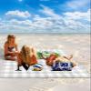 Beach Blanket, HOME Rustic Vintage Green Wreath Boxwood Gray Plaid Beach Mat 83"x79" Large Picnic Blanket,Sandproof Waterproof Outdoor Beach Blankets for Travel Camping Hiking Beach Vacation view 2