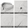 J.VER Men's Cotton Button Down Oxford Shirts Regular Fit Long Sleeve Casual Business Shirt with Pocket Grey Small view 4