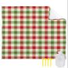 Beach Blanket, Christmas Winter Vintage Farmhouse Red Green Plaid Beach Mat 83"x79" Large Picnic Blanket,Sandproof Waterproof Outdoor Beach Blankets for Travel Camping Hiking Beach Vacation view 1