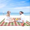 Beach Blanket, Christmas Winter Vintage Farmhouse Red Green Plaid Beach Mat 83"x79" Large Picnic Blanket,Sandproof Waterproof Outdoor Beach Blankets for Travel Camping Hiking Beach Vacation view 4