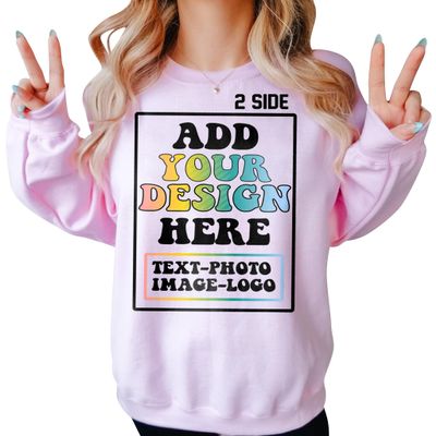 CAOMP Custom Sweatshirt Add Your Own Text Logo Photo Personalized Design Your Own Pullover Front Back Side