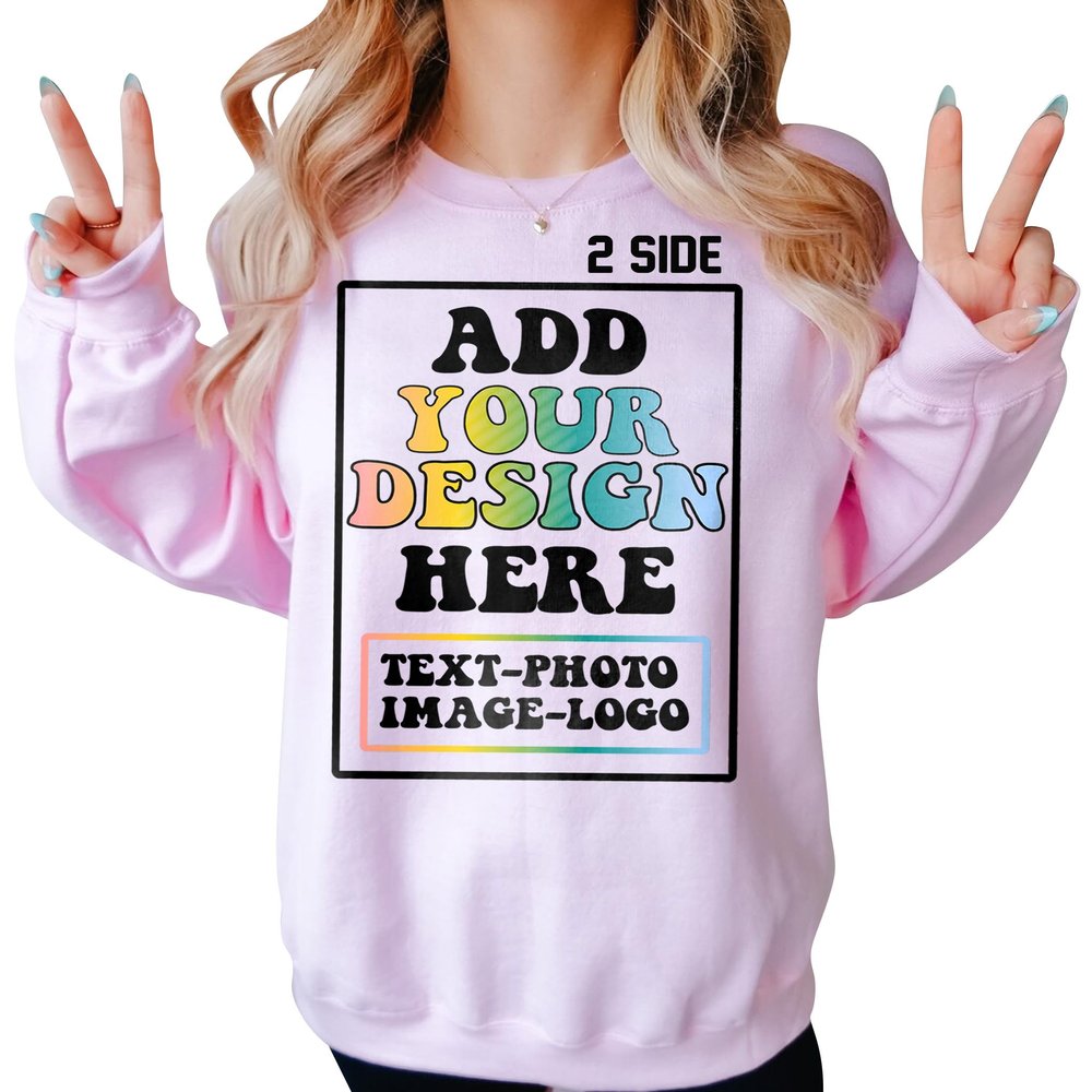 CAOMP Custom Sweatshirt Add Your Own Text Logo Photo Personalized Design Your Own Pullover Front Back Side