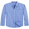 J.VER Oxford Cloth Button Down Shirts for Men Solid Regular Fit Long Sleeve Shirt with Pocket Blue Medium view 3