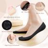 AURUZA No Show Socks Womens Ultra Low Cut Liner Non Slip Socks for Women Footies Invisible Sock for Flat Boat Black and Nude 7.5-9 No Shoes Thin Dress Heel Sock Cotton Nylon No See Ballet Short view 2