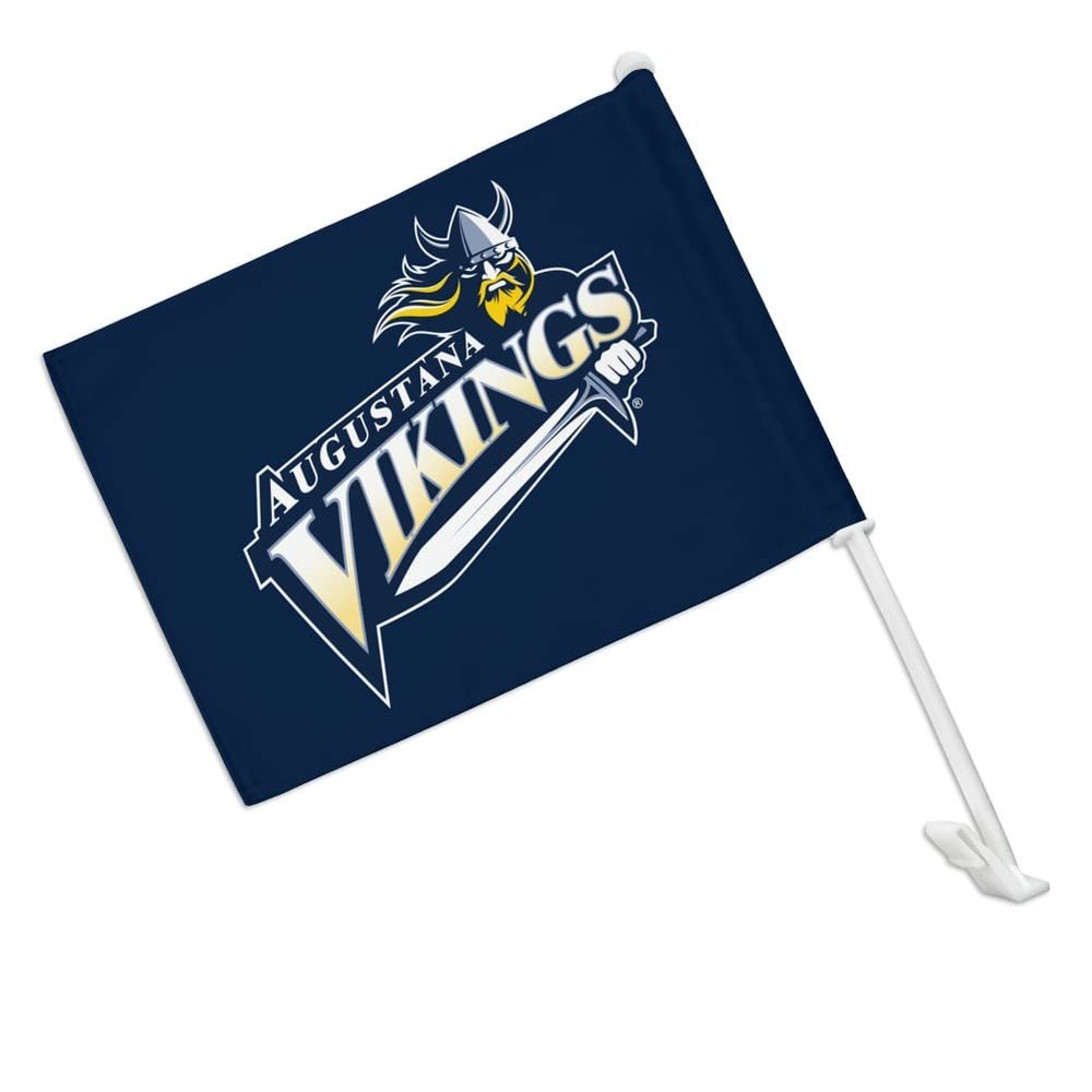 Augustana University Primary Logo Car Truck Flag with Window Clip On Pole Holder - Right Passenger Side